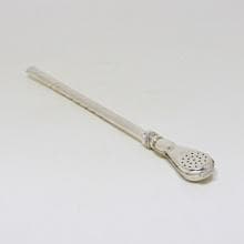 Bombilla kovová s plochým sítkem —